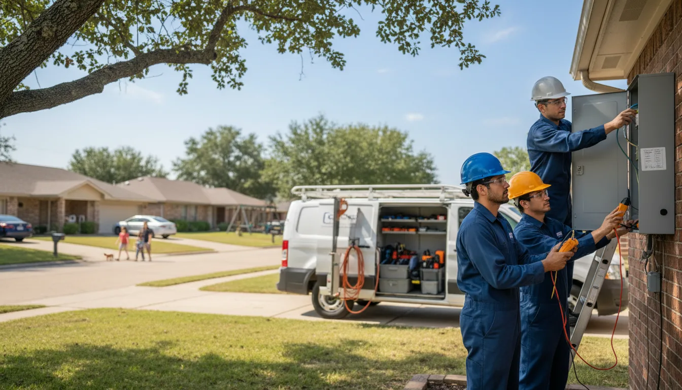 Certified electrician providing emergency electrical services in Knickerbocker, TX